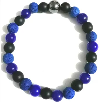 Náramek Náramek mix kamenů - TMAVÝ NOČNÍ SEN (vhodný jako pánský - větší obvod)