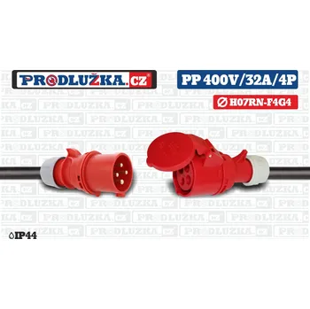 Prodlužovací kabel Prodlužka.cz Prodlužovací přívod 400V/32A/4p/4G4/IP44 M: Délka 10 m