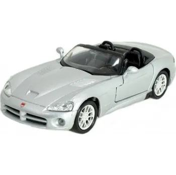 autíčko Welly Dodge Viper ´03 SRT 10 convertible, stříbrný, 1:34-39