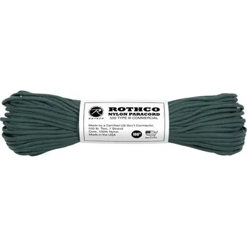 Lano ROTHCO šňůra PARACORD nylon 550LB ø 4 mm / 30 m TMAVĚ ZELENÁ