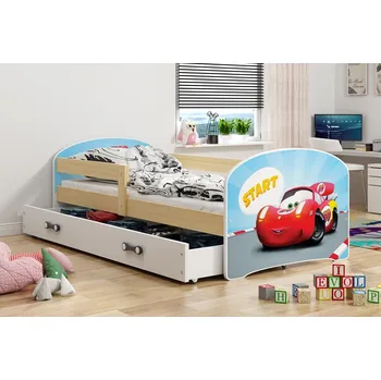 Postel ImportWorld Dětská postel Felix 1 80x160 s úložným prostorem - 1 osoba - Borovice, Auto