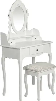 Toaletní stolek Vidaxl Toaletní stolek se zrcadlem a stoličkou bílý