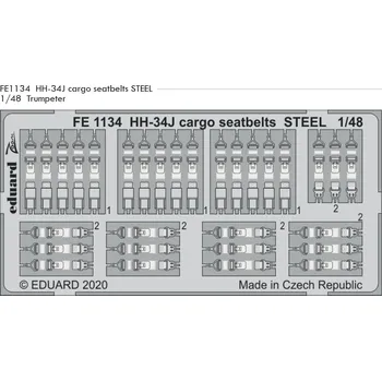 Plastikový model Eduard 1/48 HH-34J cargo seatbelts STEEL (TRUMPETER)