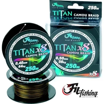Filfishing sumcová šňůra Titan Camou Braid 250 m průměr: 0,50 mm