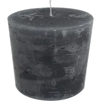 Svíčka Tmavě šedá nevonná svíčka L válec - Ø 10*10cm