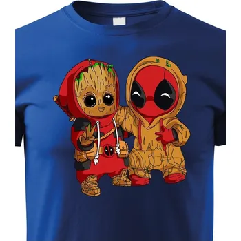 Chlapecké tričko Dětské tričko Deadpool a Groot, Barva Modrá, Velikost 110 cm/4 roky, Canvas Dětské tričko Bezvatriko.cz 1