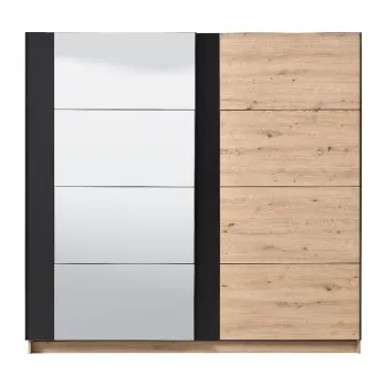 Šatní skříň Šatní skříň s posuvnými dveřmi Nathan - dub artisan/černá