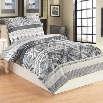 Povlečení JAHU Vločky 140 x 200, 70 x 90 cm zipový uzávěr