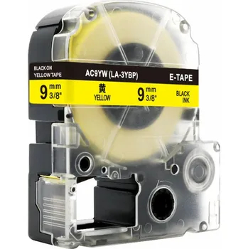 Pásek do tiskárny Kompatibilní páska s Epson AC9YW 9 mm x 8 m cerný tisk/ žlutý podklad