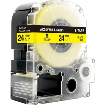 Pásek do tiskárny Kompatibilní páska s Epson AC24YW 24 mm x 8 m cerný tisk/ žlutý podklad