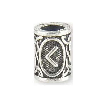 Dětské navlékací korálky imago Runový korálek - Kenaz, barva mosazná