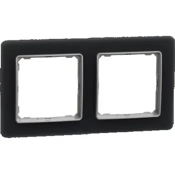 Elektrická zásuvka Sedna Elements rámeček 2-násobný kouřové sklo