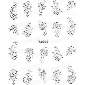 Samolepky na nehty - stříbrné 09