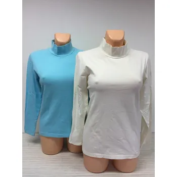 Dámské tričko Dámské tričko se stojáčkem 2 kusy velikost 42, Barva Jako na obrázku, Materiál 98% Bavlna 2% Lycra, VÝSTŘIH Se stojáčkem