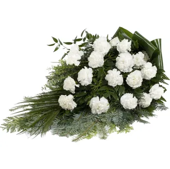 umělá květina Volně vázaná kytice bílé karafiáty 10 květů