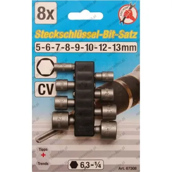 Dílna BGS Nástrčné bity 5-13mm 8ks KRAFTMANN