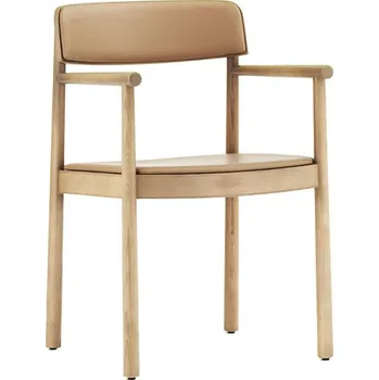 Jídelní židle Normann Copenhagen Čalouněná židle Timb s područkami, tan / ultra leather - Camel