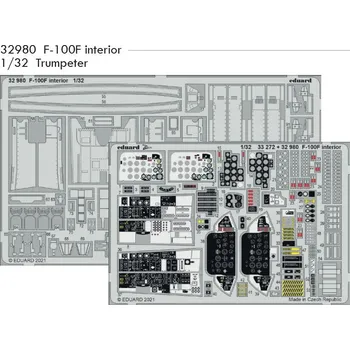 Plastikový model Eduard 1/32 F-100F interior (TRUMPETER)