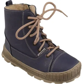 Chlapecká zimní obuv Pegres 1701 dětské zimní boty šněrovací se zipem, Velikost 34 modrá