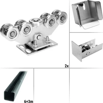 brána PSG 8.2 - sestava pro výrobu pojezdu posuvné nesené brány do průjezdu 6,5 m a 700 kg, profil bez úpravy