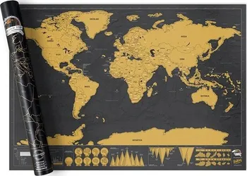 Plakát Luckies Stírací mapa světa deluxe edice