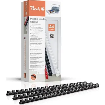 Vázací hřbet PEACH PB412-02 A4 12 mm černý - balení 100 ks
