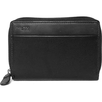 Peněženka Kvalitní celozipová černá kožená peněženka Marta Ponti no. 298