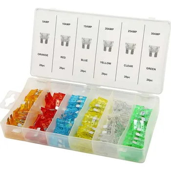 Autopojistky Nožové pojistky 5 - 25 A, 120 dílů (TrueTech)