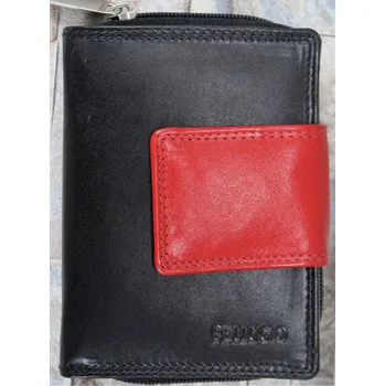 Peněženka Dámská kožená peněženka Bellugio 147 černo červená Barva: Černo červená