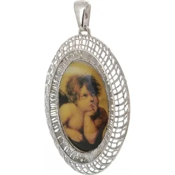 Přívěsek Stříbrný přívěšek medailonek s Andílkem STRZ0914F