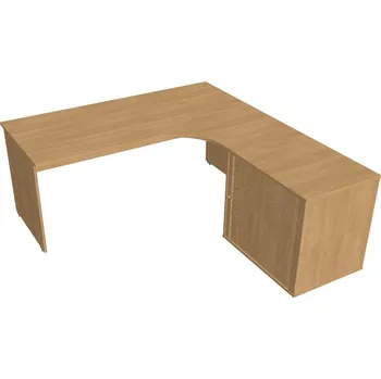 Kancelářský vozík HOBIS stůl pracovní, sestava levá - GE 1800 60 HR L, dub + doprava zdarma