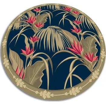 Koberec Módní kulatý vinylový koberec Exotická vegetace