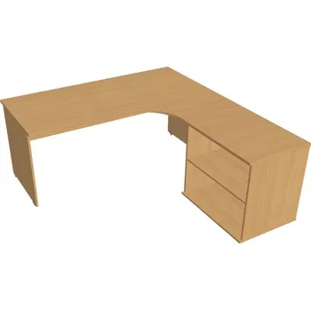 Kancelářský vozík HOBIS stůl pracovní, sestava levá - GE 1800 60 H L, buk + doprava zdarma