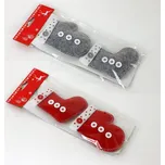 Autronic Vánoční plstěná dekorace, ponožka a rukavice, červená , šedá, cena za jedno balení AC797096