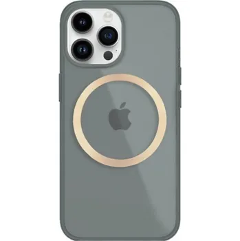 Pouzdro na mobilní telefon Lesklý transparentní kryt s MagSafe pro iPhone 14 Pro Max - šedý