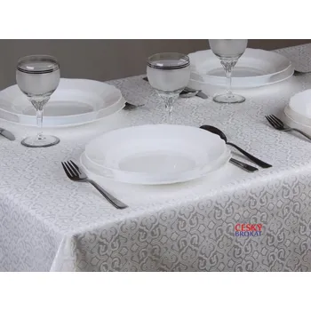 ubrus HEDVA ČESKÝ BROKÁT Ubrus Odaska 77x77 gotika bílá
