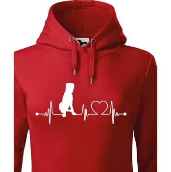 Dámská mikina Dámská mikina Irský vlkodav tep, Barva Červená, Velikost XS, Canvas Dámská mikina 1640