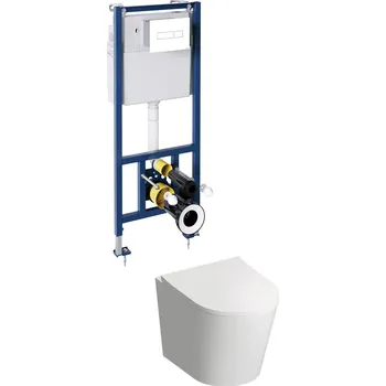 Klozet Aplomo Tampa WC závěsný komplet, bílé tlačítko