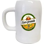 Korbel na pivo - matné sklo s potiskem Korbel Zlato promiň 11 piv