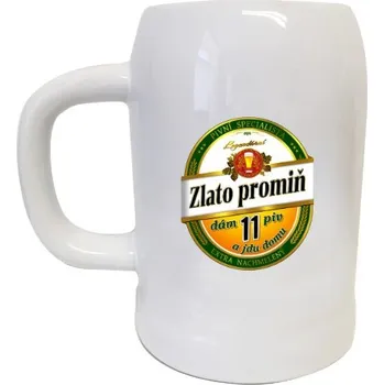 Sklenice Korbel na pivo - matné sklo s potiskem Korbel Zlato promiň 11 piv