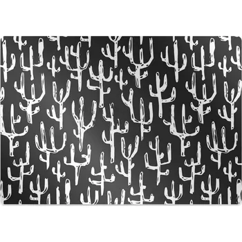 Podložka pod nábytek Ochranná podložka pod židli Bílo-tažené kaktusy