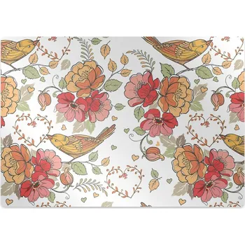 Podložka pod nábytek Ochranná podložka pod židli ornament ptáků