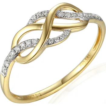 Prsten Gems, Elegantní prsten Eterno, kombinované zlato s brilianty, vel.: 55, ø17,5 mm, 3812781-5-55-99