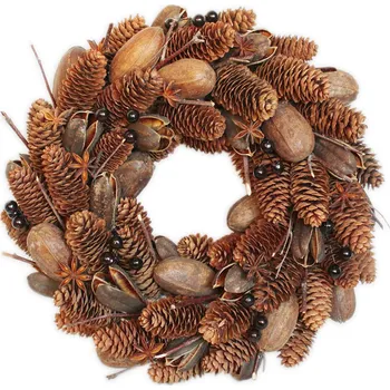 Vánoční dekorace Věnec šišky pr.48cm natural (545821)