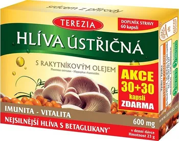 Přírodní produkt Terezia Company Hlíva ústřičná s rakytníkovým olejem 600 mg