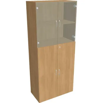 Kancelářský vozík HOBIS kancelářská policová skříň - DZ 5 80 08, zámek Huwill, dub + doprava zdarma