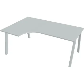 Kancelářský vozík HOBIS kancelářský stůl tvarový, ergo pravý - UE A 1800 60 P, šedá + doprava zdarma