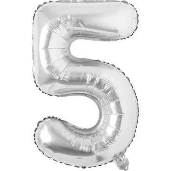 DAALO Nafukovací balónky čísla maxi stříbrné - 5