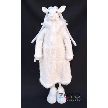 Sob 'holka' v kožichu stojicí 95 cm - bílý