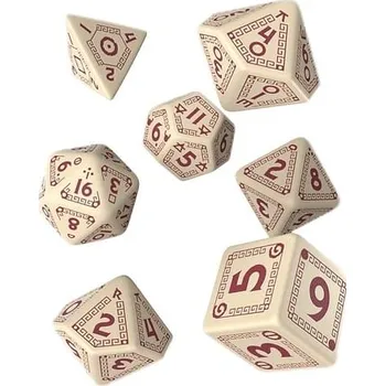 Příslušenství k deskovým hrám Q-workshop Sada kostek RuneQuest - Beige & burgundy